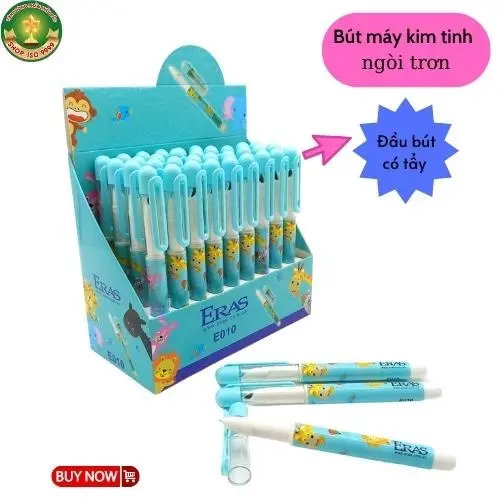 Bút máy kim tinh ngòi trơn có đầu đẩy Eras E010, Bút máy học sinh tiểu học 0