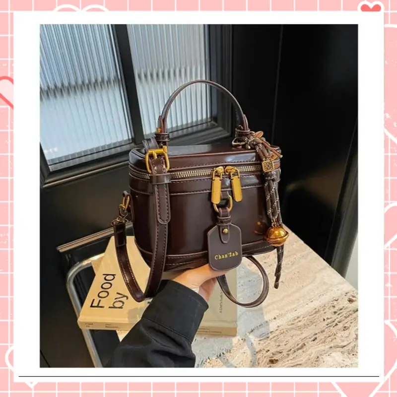 Túi xách nữ đeo chéo túi cốp nữ da trơn kèm chuông thời trang sang chảnh K254 Bag Nhung 2