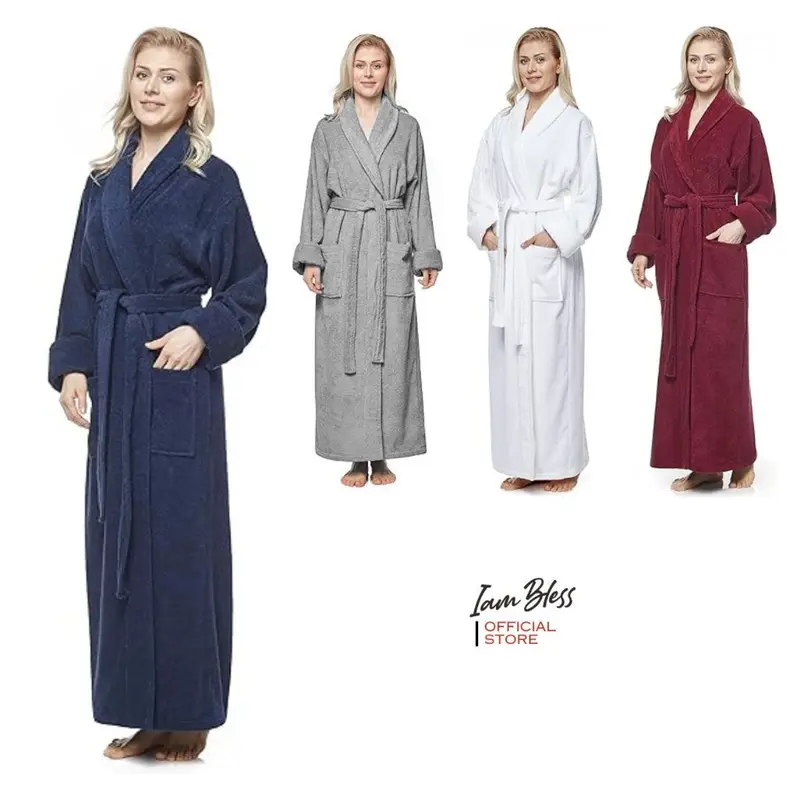 Kimono Handuk Lauren Basic Maxi IAMBLESS Panjang Pria Wanita All size Dress Hadiah Kado Jubah 4