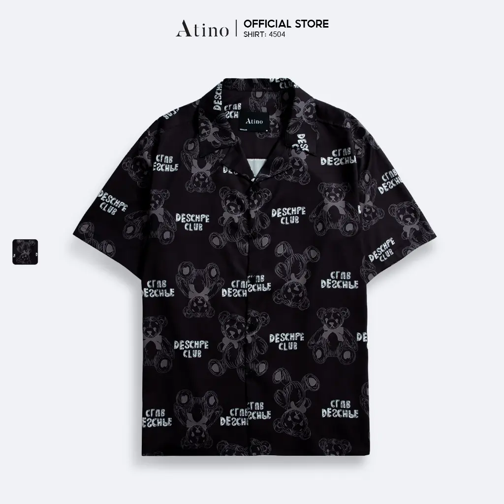 [SƠ MI CỘC CHỈ TỪ 59K] Áo sơ mi cuban shirt cộc tay nam BEAR ATINO vải lụa form regular SM4504