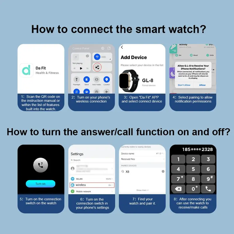 Smart Watch, 1 Count Smartwatch Fitness Tracker With Heart Rate & Sleep Tracking For iPhone & Android Phones, Wearable Devices, Waterproof Digital Watch, Stocking Fillers Gift 7