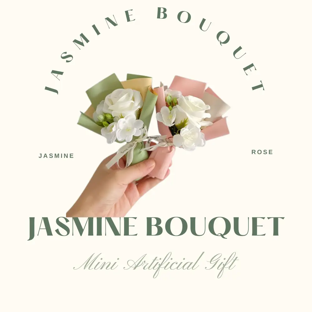 Mini Jasmine Rose Artificial Bouquet Hand Holding Soap Flower Graduation Gift Home Decor Girl Birthday Small Bouquet Teacher Gift Decor