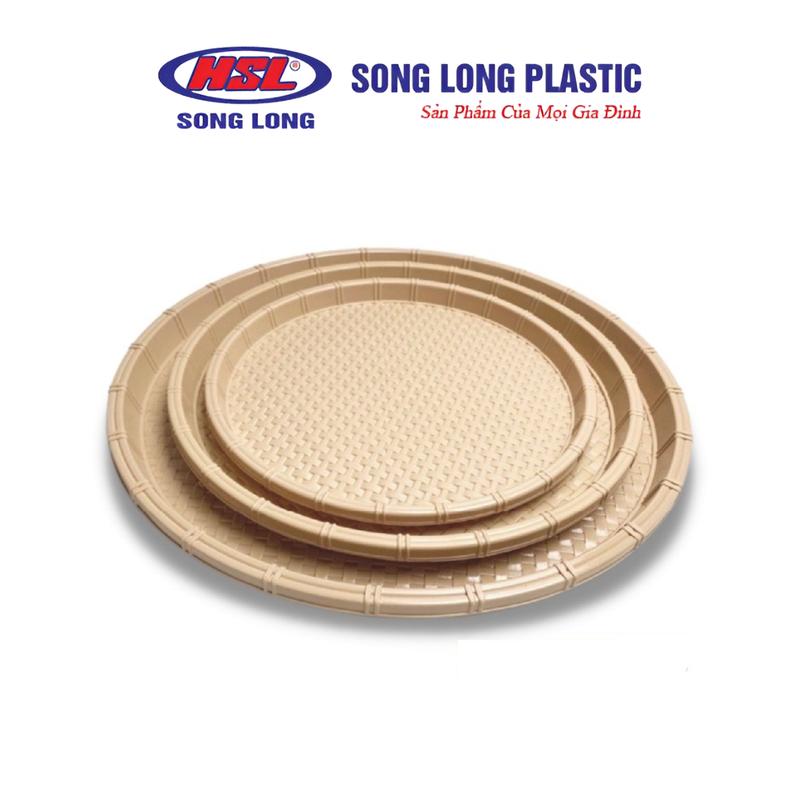 (Combo 5) Mẹt Bún Nhựa Giả Mây Tre Đan Dầy Dặn Hình Tròn Nhiều Size An Toàn Sức Khỏe Song Long Plastic