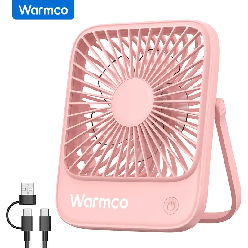 WARMCO WARMCO USB Desk Fan, USB C Corded Powered Personal Fan, 3 Speeds Wind Small USB Desktop Fan with 180° Tilt Folding for Office Table Home 7