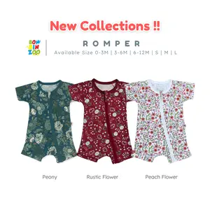 BONBINZOO - Romper Playsuit Resleting Sweet Blossom Series Anak Bayi 0-3 Tahun