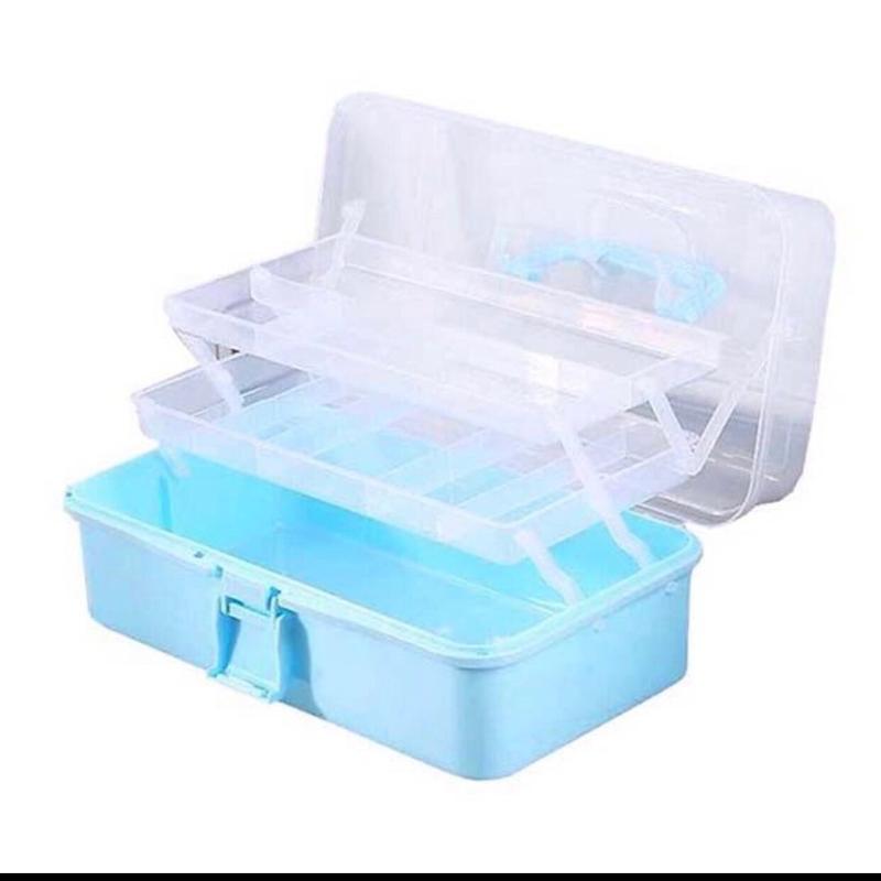 Cốp nhựa tay xách, nhỏ gọn 2 tầng đựng dụng cụ Nails 2