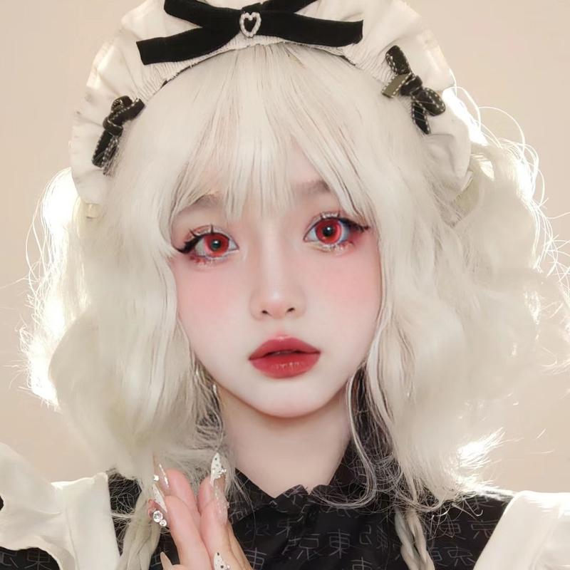 Product Introduction of 2024 Creamy-white Wig Women's Short Hair Cute Anti-Aging Short Curly Hair Small Curls Bobhaircut Artificial Human Hair Natural Full-Head Wig 9
