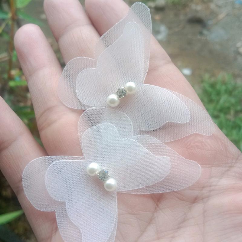 kupu2 organza/aplikasi organza 4cm/lsn 3
