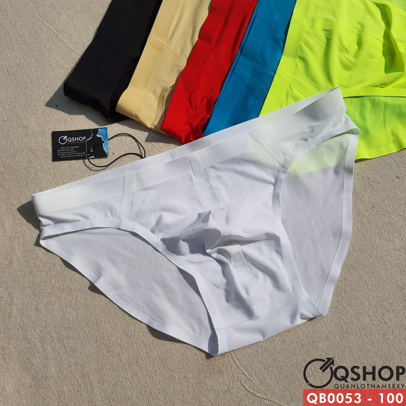 Quần lót nam tam giác không đường may su lụa nhẹ mát QB0053