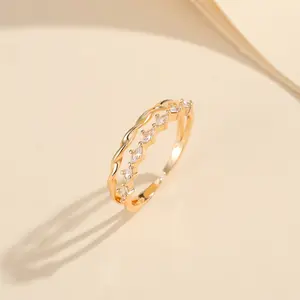 Cincin Titanium Steel Wanita Korea Simple Murah Diamond Aksesories Fashion Korea Adjustable LM384