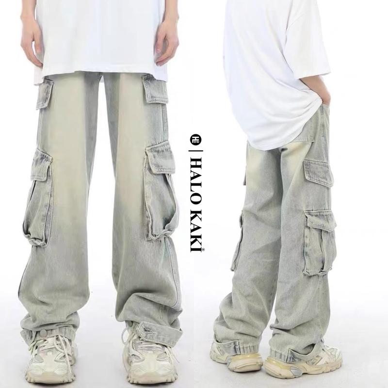JEANS BACK LINE V1 V2 - QUẦN JEAN TÚI HỘP TO ỐNG RỘNG PHỦ GÓT GIÀY PHONG CÁCH Y2K Menswear Nam Denim Pants Có Túi