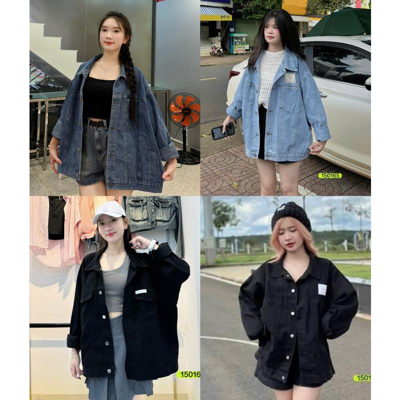 Áo Khoác Jeans Form Rộng Vải Jean Dày Dặn Siêu Hot (Mặc cặp Nam Nữ)