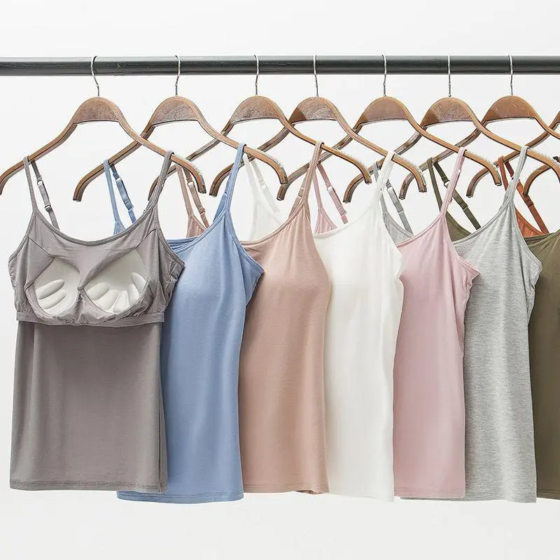 Modal Camisole Japan modal bra-top with chest pad camisole female soft vest