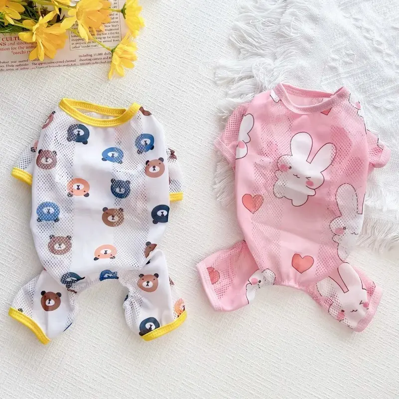 Trang Phục Đồ Ngủ Cho Chó, Chất Liệu Lưới, Đồ Ngủ Mỏng Cho Chó chó Con Và Mèo, Áo Jumpsuit Quần, Thích Hợp Cho Quần Áo Cho Chó Lớn, Quần Áo Cho Thú Cưng Bốn Chân, Quần Áo Mùa Hè