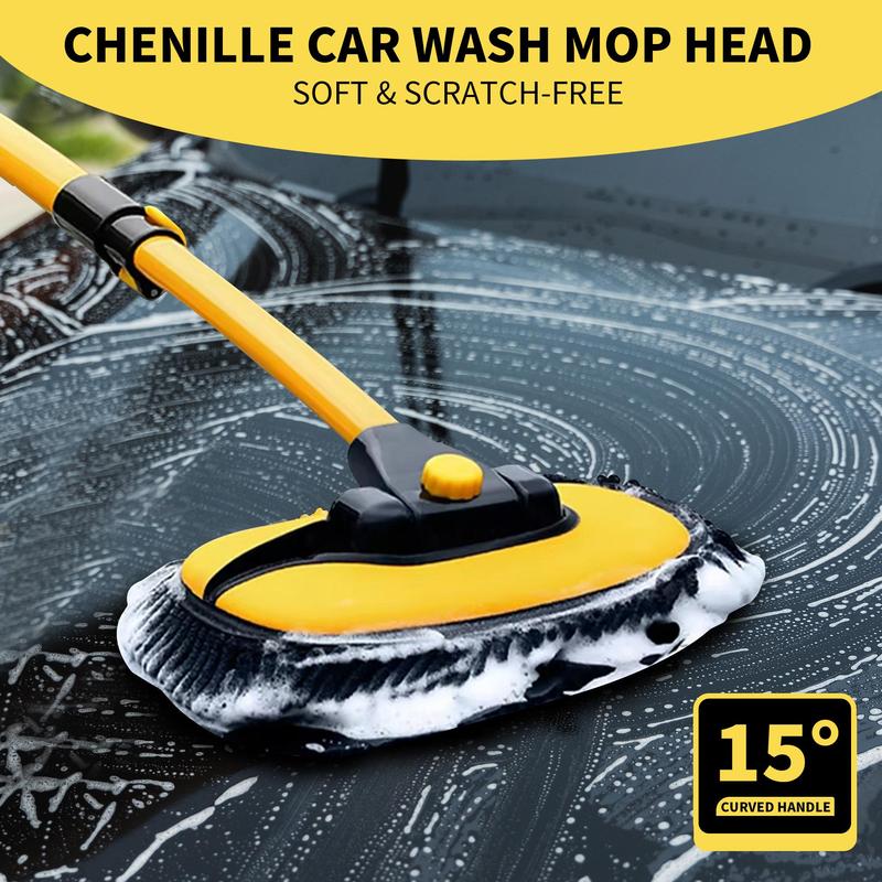 Product Introduction of Long Handle Car Wash Mop, Retractable Aluminum Alloy Rod & Soft Microfiber Brush Head, Car Wash Tool for Car, Truck, RV & Home Cleaning 7