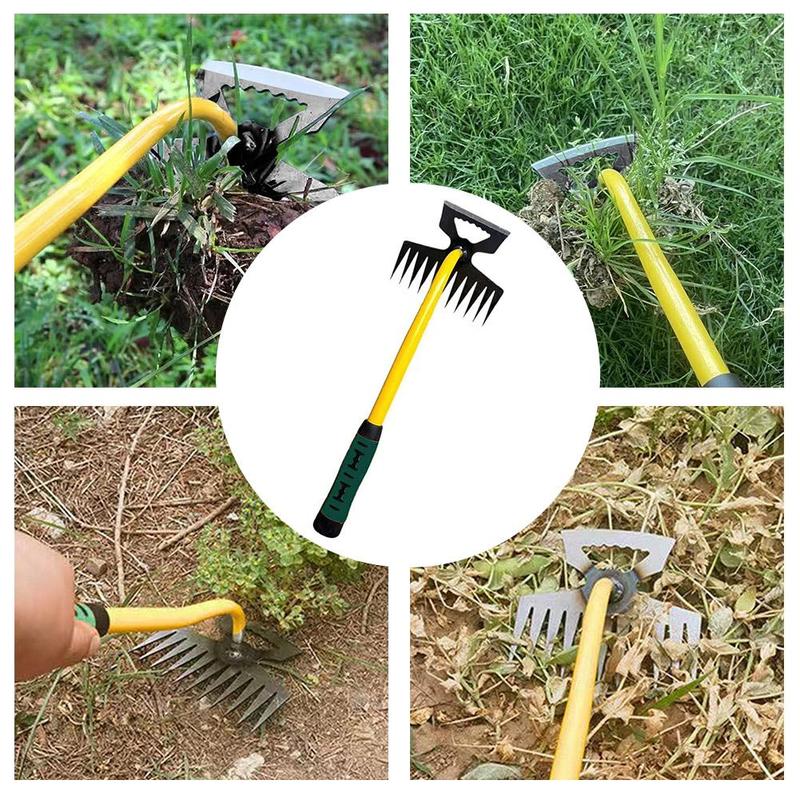 Product Introduction of 1pc Weeding Tool Garden Loosening Soil Eleven Tooth Tool Wild Root Shovel Manganese Digging F2F3 28