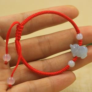 Gelang Zodiak, Bahan Jed, Jade Nuo Ais, Gelang Tiga Zodiak, Sesuai untuk Pasangan