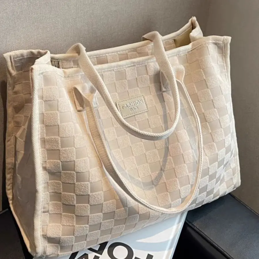 Túi Vải Đi Lại Sức Chứa Lớn, Dành Cho Nữ, Thời Trang Mới 2024, Túi Tote Một Vai, Phong Cách Xác Ướp, Cầm Tay, Thích Hợp Để Mua Sắm, Lý Tưởng Để Sử Dụng Hàng Ngày