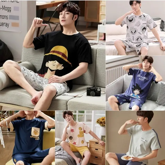 baju tidur setelan piyama pendek pria dewasa 020616