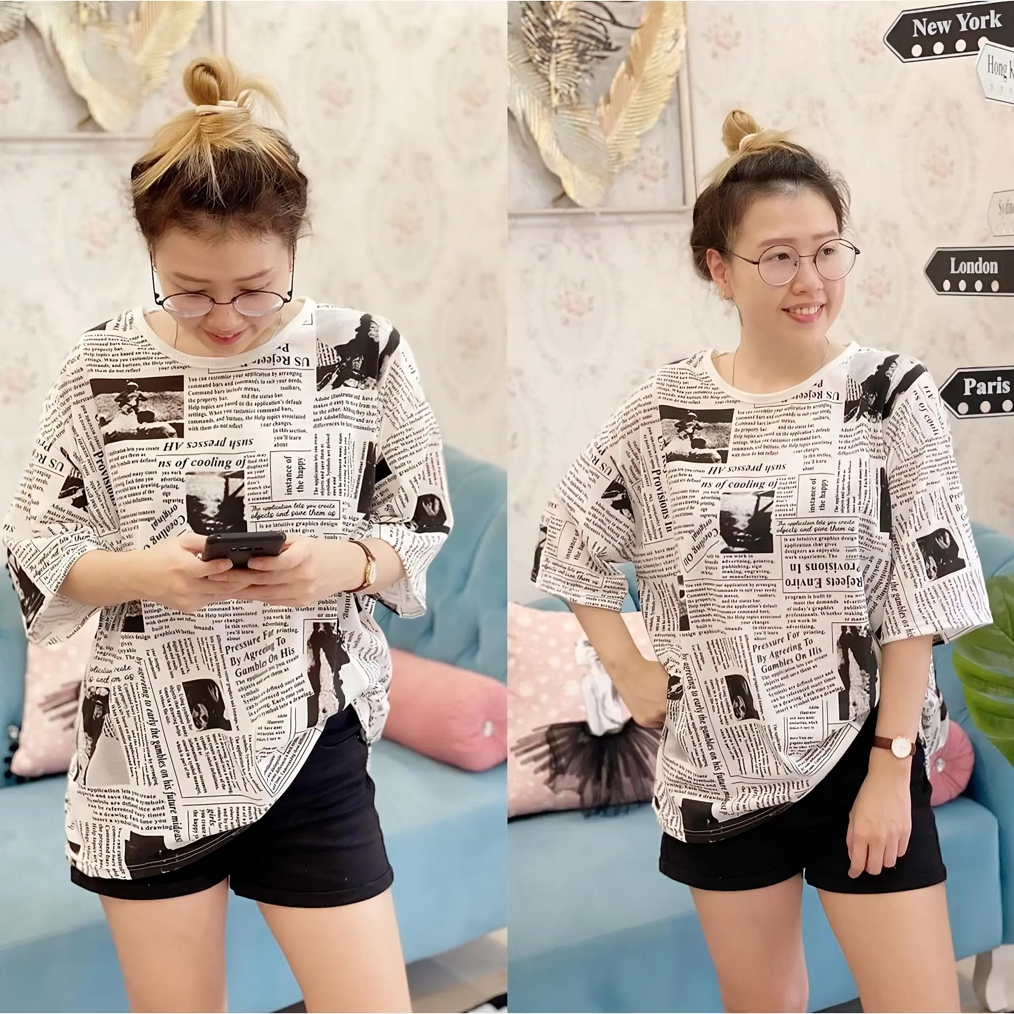 COD Kaos Oversize Wanita Lengan Pendek Motif Bahan Katun Pakaian Atasan Cewek Murah Baju Fit Lembut Nyaman Lembut Nyaman