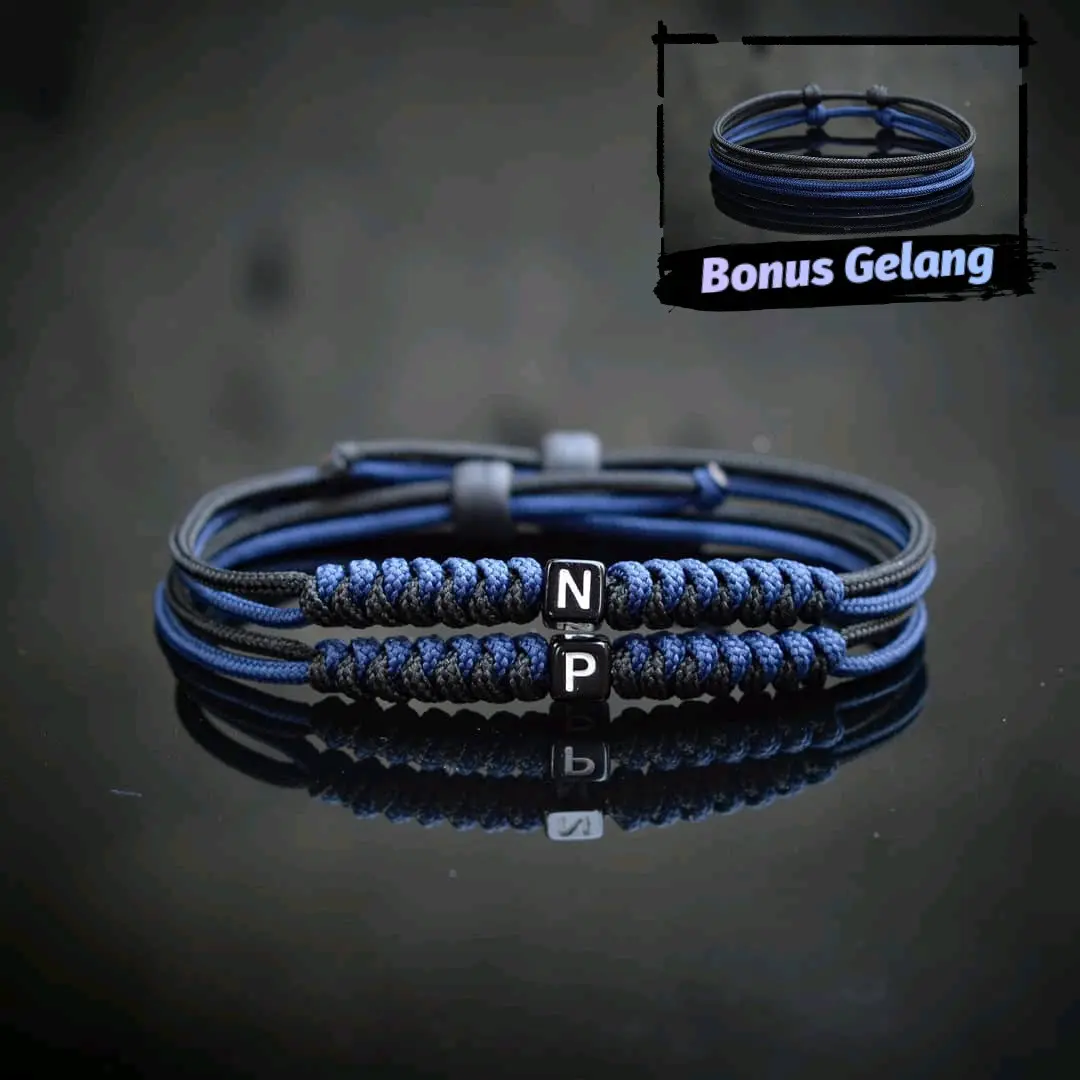 Gelang Custum Initial Laki-laki Perempuan Ulang tahun Harian
