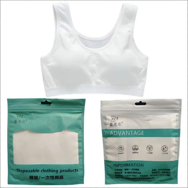 Xin Shengfei Disposable Underwear Set Genuine Cotton No Steel Frame for Female Students Disposable Tank Top for Sports