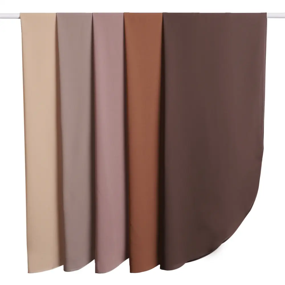 Solid Color Semi-Circular Arc-Shaped Rounded Pearl Chiffon Long Scarf Soft Breathable Draped Head Wrap Shawl Scarf
