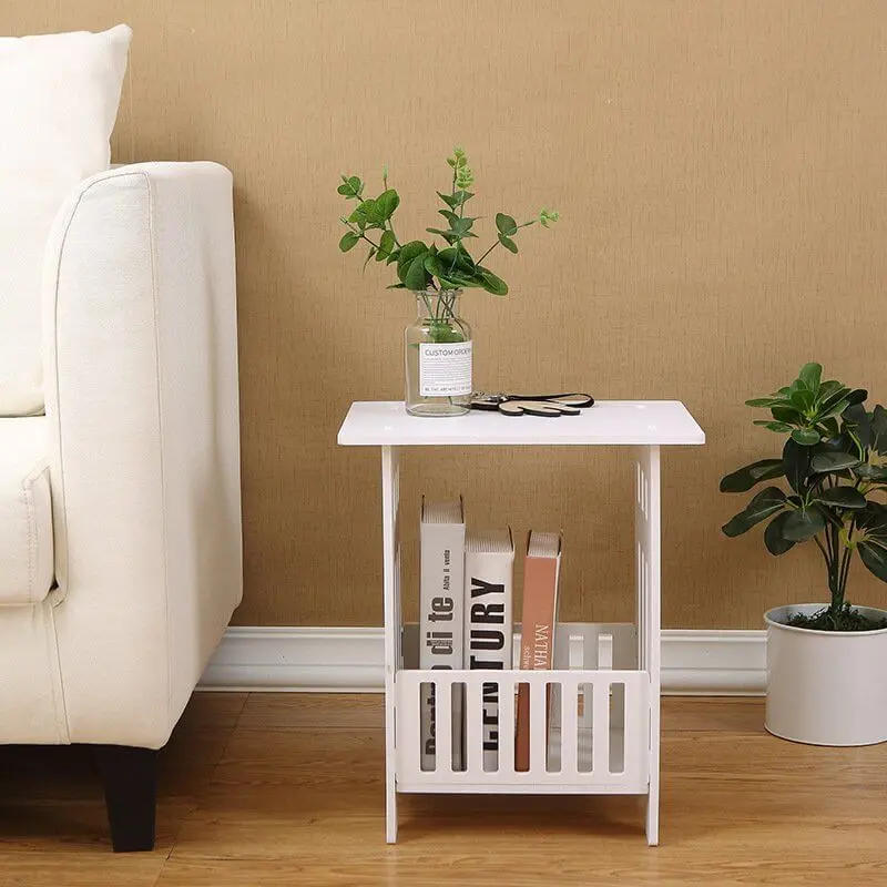 Kệ trang trí, kệ đầu giường, kệ sách mini, bàn trà mặt tròn 2 tầng trang trí phòng khách, phòng ngủ cao cấp chất liệu gỗ nhựa pitech chịu lực Kitchen Nhà Bếp 6