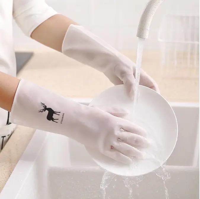 Găng tay hươu cao su siêu dai, bao tay hươu cao su rửa chén bát chống ăn mòn bảo vệ da tay 6