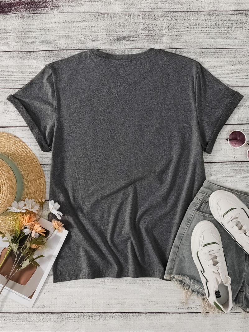 Product Introduction of Plus Size Rainbow Print Round Neck Tee, Casual Short Sleeve Crew Neck T-Shirt for Summer, Women's Plus Clothing for Daily Wear 2
