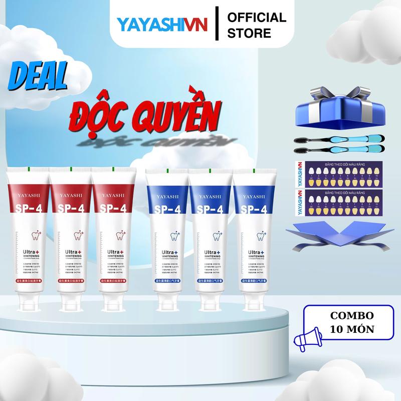 [Mua 3 tặng 3 tặng 2 bàn chải + 2 bảng theo dõi màu răng] KEM ĐÁNH RĂNG YAYASHI HỖ TRỢ KHỬ MÙI HÔI MIỆNG, HỖ TRỢ KHỬ Ố VÀNG RĂNG, RĂNG TRẮNG SÁNG YAYASHI BEAUTY