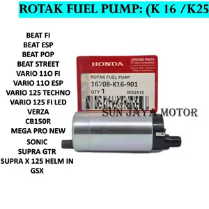 Rotak Fuel Pump k16 / k25 Beat fi eSP - Vario 110 - Vario 125 - Scoopy fi eSP - Verza - megapro fi - Sonic - DLL Foto Motor Motorcycle