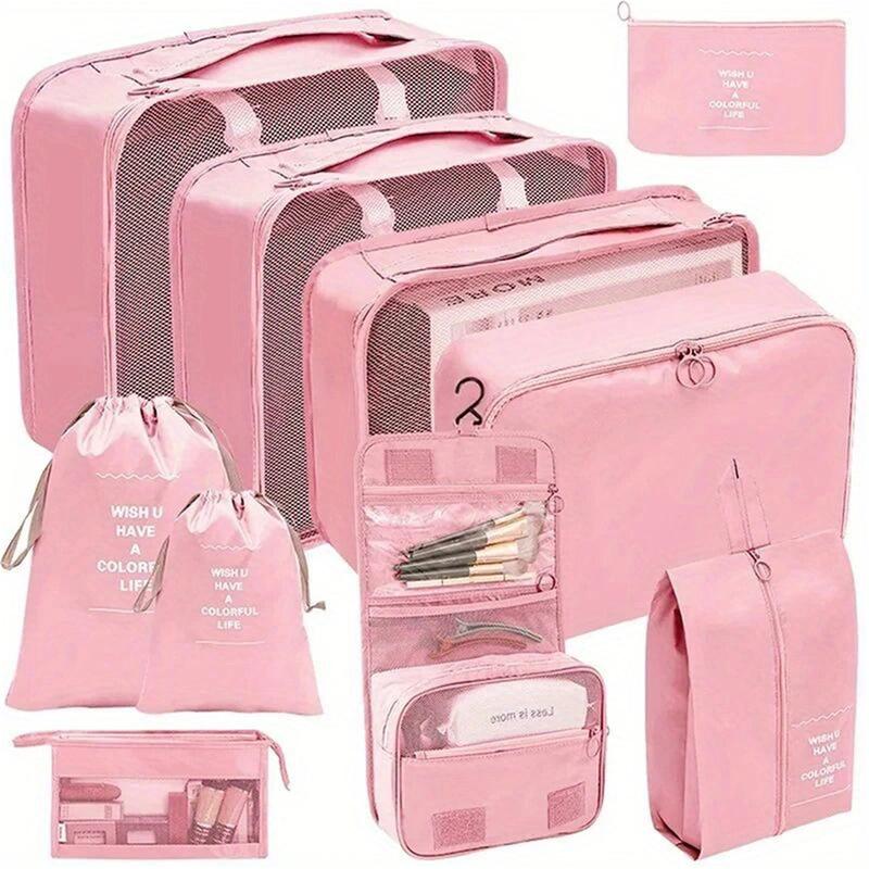 Product Introduction of 10Pcs Folding Travel Organizer Storage Bags Wardrobe Cube Suitcase Packing Set Storages Luggage Clothes Shoe Box 26
