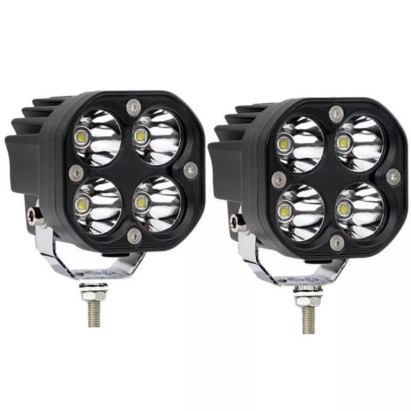 Product Introduction of MONQIQI All New เเพค2ชิ้น สว่างตาเเตก! ไฟสปอร์ตไลท์พุ่งไกลรถยนต์4LED ไฟหน้ารถ LED SPOT BEAM US 40W ไฟช่วยตัดหมอก 12V-85Vมีสองสีให้เลือกแสงสีขาว.แสงสีเหลือง Car รถจักร 40