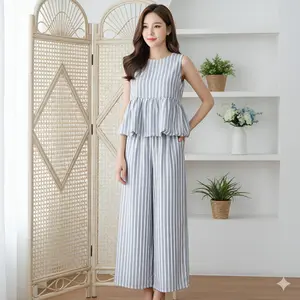 SF - Set Sherly Wanita blouse balon ruffle celana panjang Friendly Terlaris  - Setelan wanita