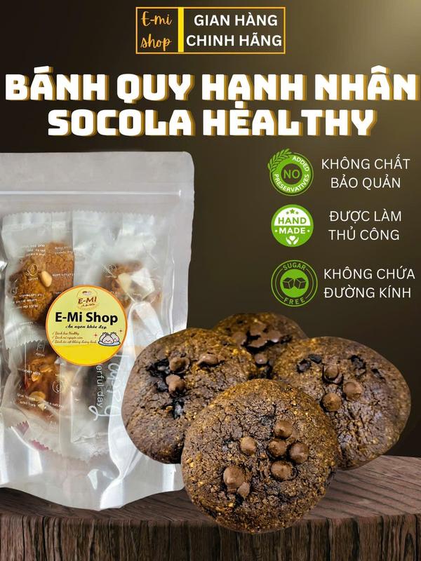Bánh Quy Hạnh Nhân Chocolate- Ăn Vặt Eatclean- Không Đường, Mẹ Bầu, Gymer, dùng tốt cho sức khỏe 0