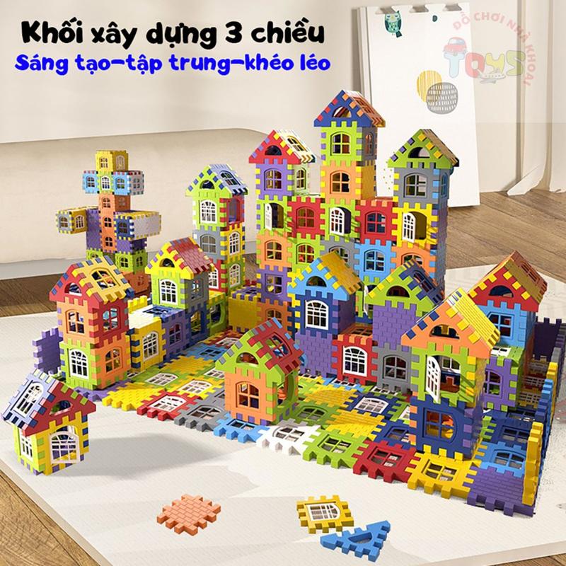 Đồ Chơi Xếp Hình Lắp Ghép Khối Xây Dựng  3 Chiều Có Cửa Mở, Xếp Hình Động Vật, Ngôi Nhà, Lâu Đài Cho Bé Sáng Tạo Bộ Lắp Ráp Tháo Lắp Toy