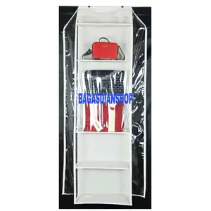 Rak Tas Gantung Putih dengan resleting