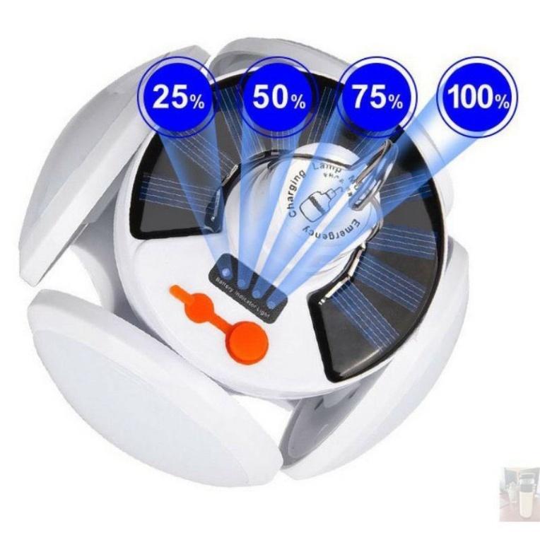 Bóng Đèn Tích Điện 40W , Năng Lượng Mặt Trời 4 Cánh ,Đèn Led Siêu Sáng ,Tiết Kiệm Điện Năng , Chống Nước,Cổng Sạc USB. Pin Pin 7