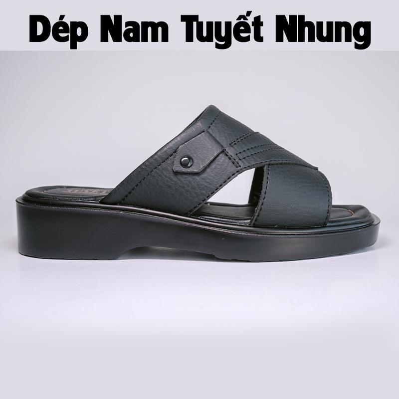 Dép nam đế cao 4cm bản nút màu nâu/đen [form nhỏ] 6