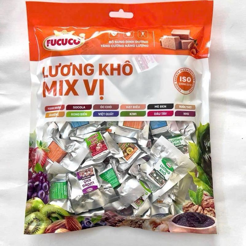 [ 1Kg ] Lương khô mix 12 vị 65 viên nhỏ FUCUCO viên nhỏ hút chân không Food Ăn Vặt Thức Ăn