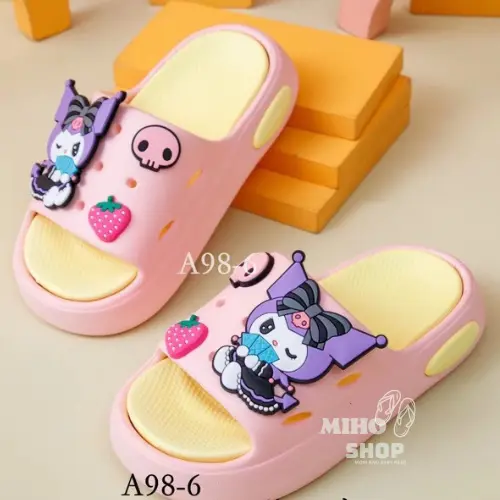 KUROMI (PHOM TO) Dép quai ngang đế 2 lớp KOROMI nhẹ mềm êm chân đáng yêu cho bé Mihoshop 1