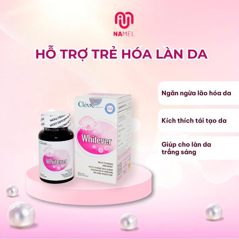 Product Introduction of Viên Uống Trắng Da Whitever Nevada Nutra Tech LLC Giúp Chống Lão Hóa Da - Viên Uống Đẹp Da, Giúp Giảm Nám, Giảm Tàn Nhang Hộp 30 Viên 5