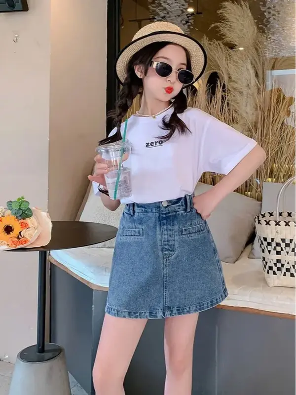 Quần jean giả váy cho bé, Quần giả váy chữ A dáng ngắn MinChauKids size 14 - 45kg QV2 3