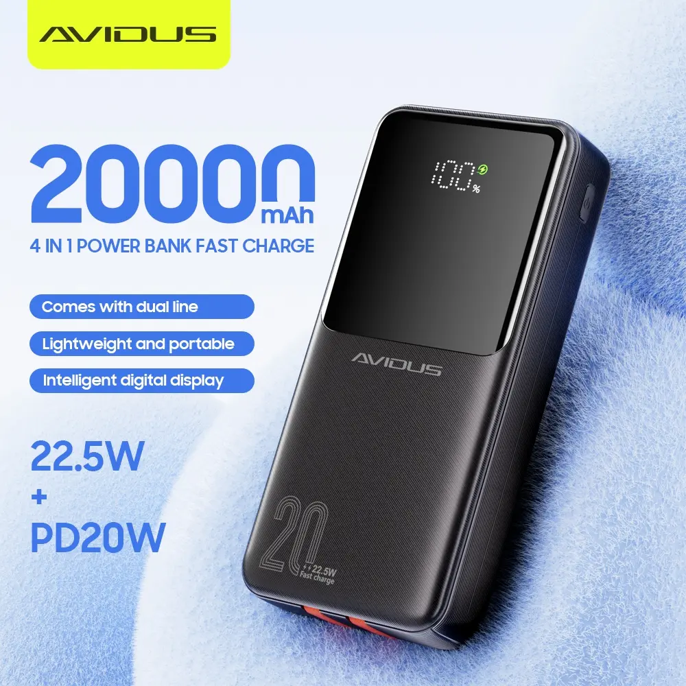AVIDUS V2 Max 20000mAh 22.5W Fast Charging Powerbank Built-in Dual ...