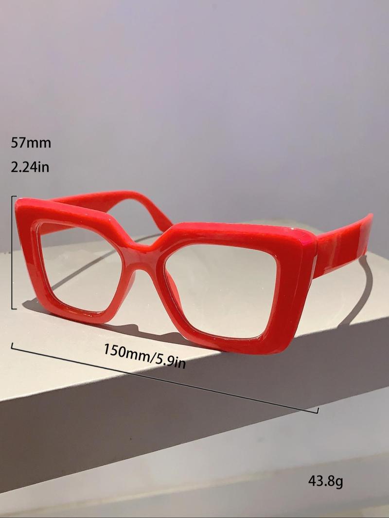 Product Introduction of Unisex Simple Style Plain Color Large Frame Eyeglasses, Trendy Casual Eyeglasses for Everyday Use, Fashion Accessories for Outdoor Activities 8