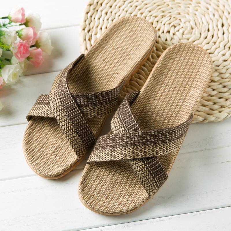 Product Introduction of Lenbychia - [Sẵn size] Dép cói quai chéo NAM phối màu basic - ứng dụng cao, văn phòng, trong nhà, đi biển - TN52 30