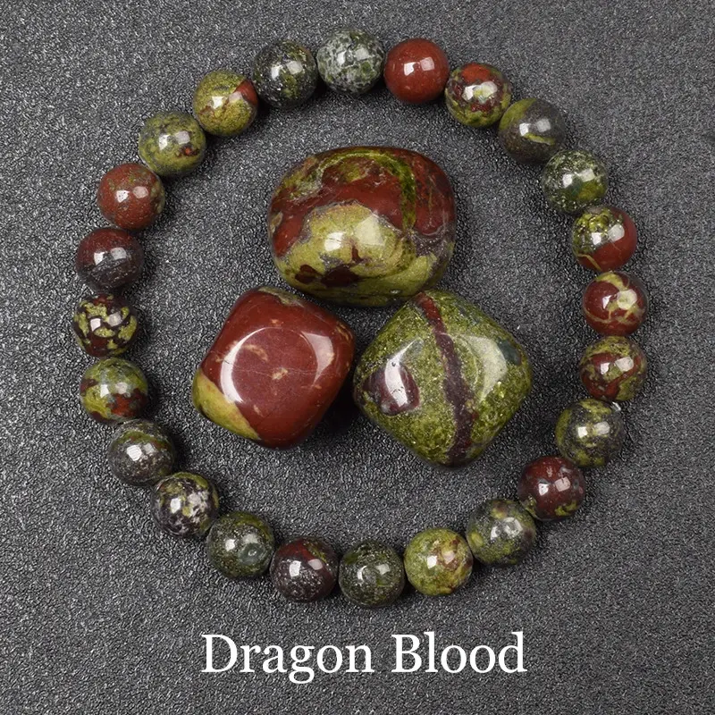 Natural Dragon Blood Stone Bracelet Made of Real Natural Stones Beads Bracelets Gems Jewelry Women Men Genuine Bloodstone Jasper