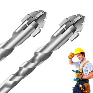 Juego de brocas de acero de tungsteno, 6 piezas/juego, brocas con diente de sierra de 4 bordes, accesorios para herramientas eléctricas para azulejo, hierro fundido, concreto, cerámica, vidrio, mármol, acero inoxidable