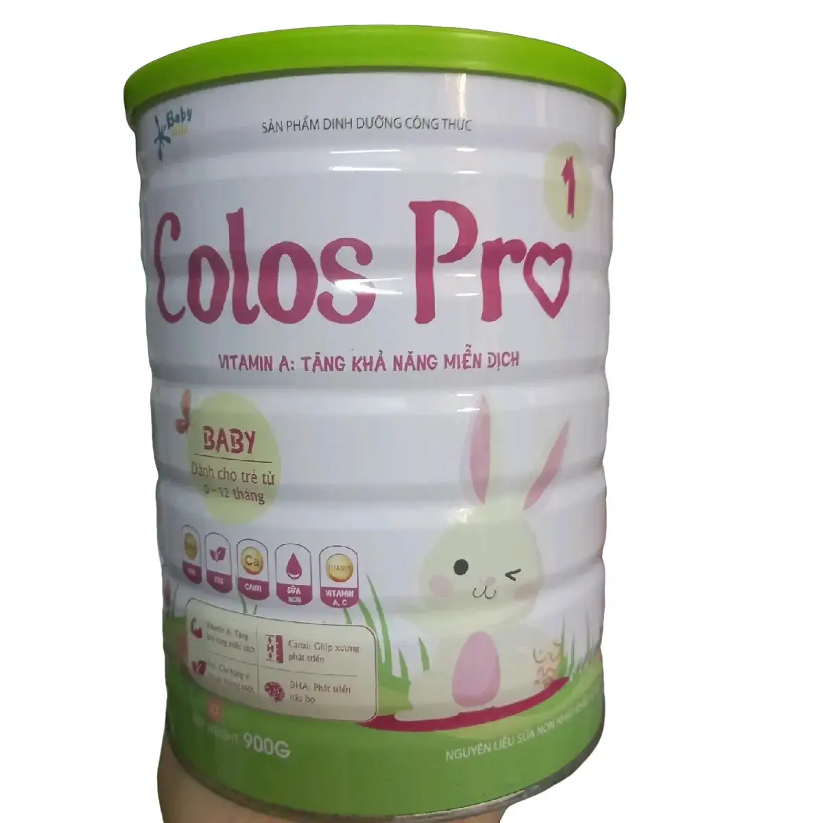 Sữa dinh dưỡng COLOS PRO cho baby 0-12 tháng, hộp 900g, date 2025-2026. Giá siêu tốt